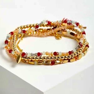 NWT TORRID Tassel Stretch Bracelet - Gold Tone, Blush & Wine